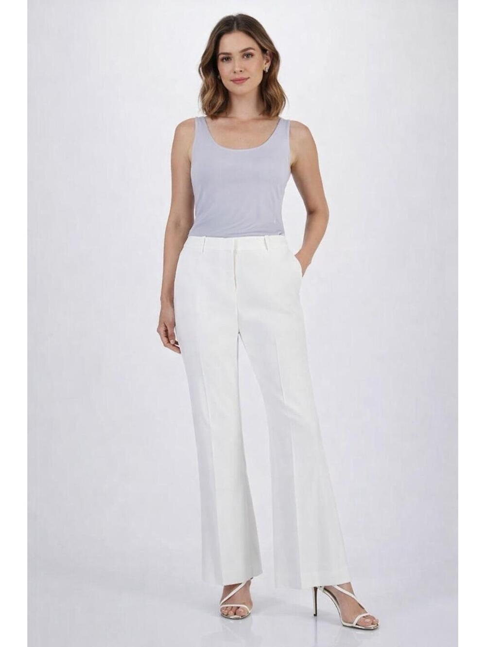 $109 DKNY Women's Wide-Leg Pull-On Linen Pants White 8
